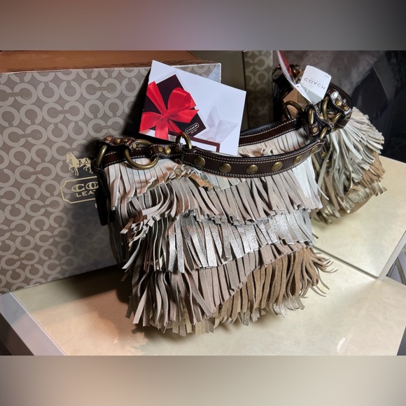 COACH Vintage LIMITED EDITION SUEDE & LEATHER FRINGE DUFFLE 9115 NWT - Picture 3 of 11